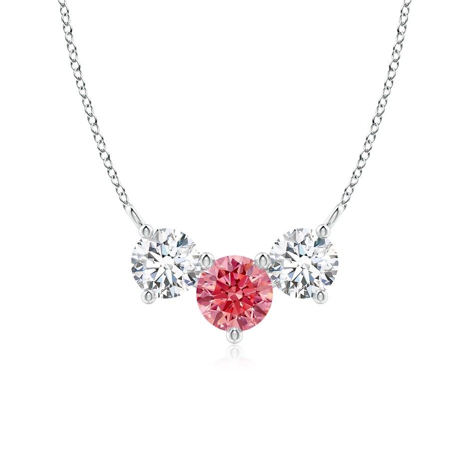 6mm Labgrown Classic Lab-Grown Fancy Intense Pink and White Diamond Necklace in P950 Platinum 