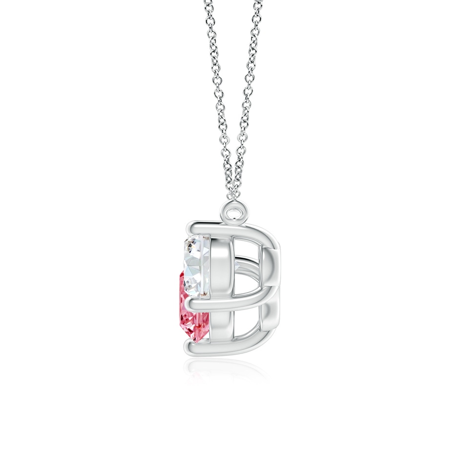 7mm Labgrown Classic Lab-Grown Fancy Intense Pink and White Diamond Necklace in P950 Platinum side 199