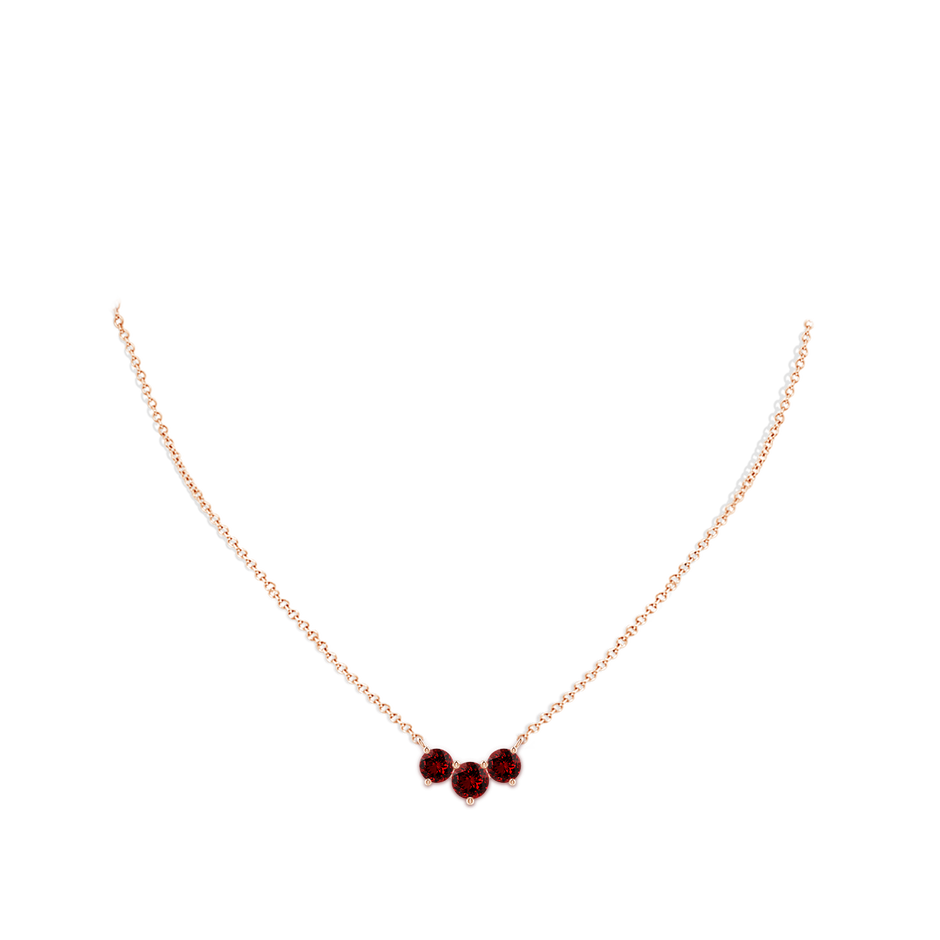 6mm Labgrown Lab-Grown Classic Trio Ruby Necklace in Rose Gold pen