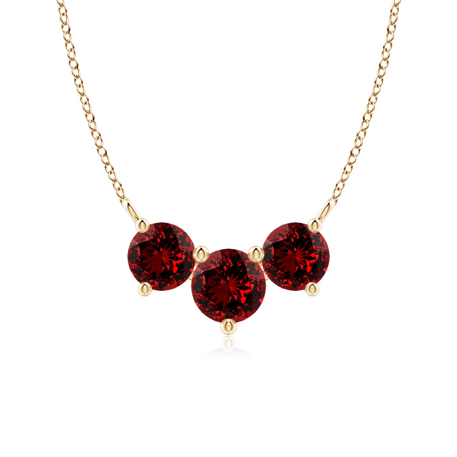 Beryl Lane - Vintage 9ct gold Lab Created Ruby & Diamond Pendant Necklace,  21.5