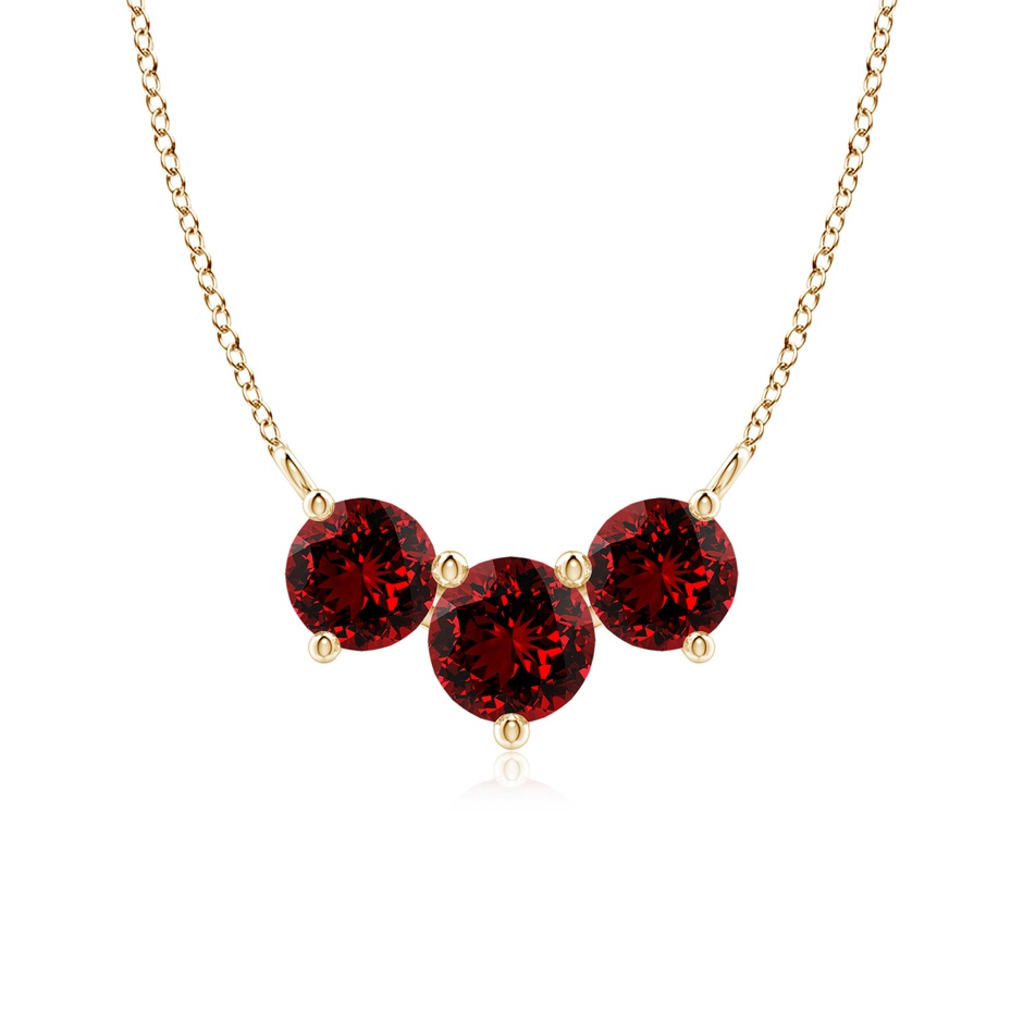 6mm Labgrown Lab-Grown Classic Trio Ruby Necklace in Yellow Gold 