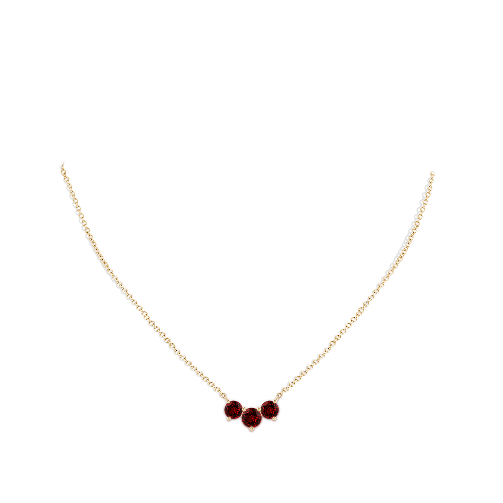 6mm Labgrown Lab-Grown Classic Trio Ruby Necklace in Yellow Gold pen
