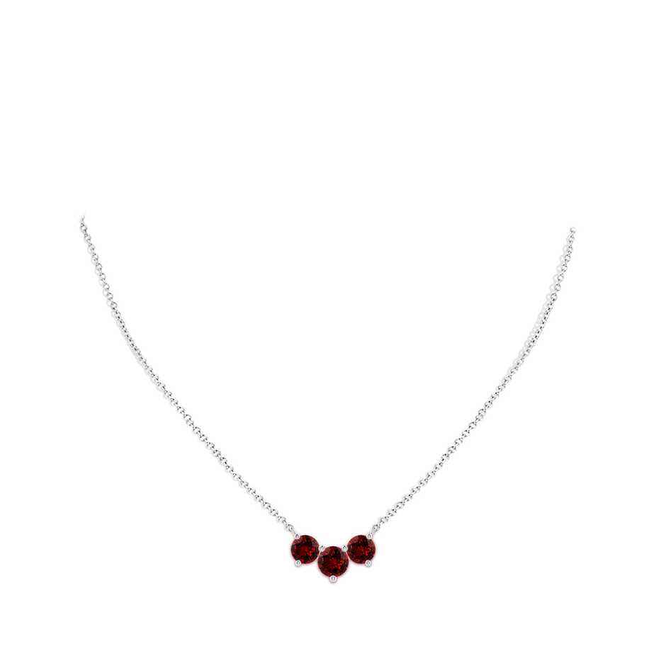 7mm Labgrown Lab-Grown Classic Trio Ruby Necklace in White Gold pen