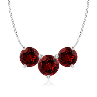 8mm Labgrown Lab-Grown Classic Trio Ruby Necklace in P950 Platinum