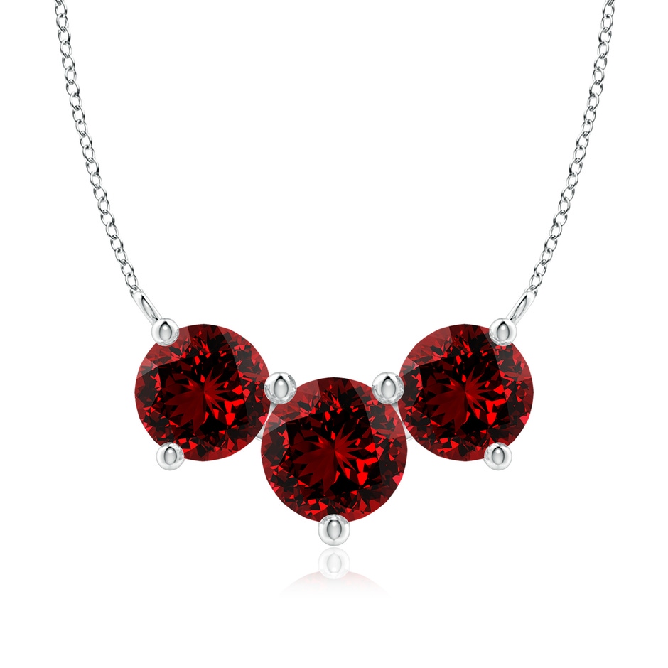 8mm Labgrown Lab-Grown Classic Trio Ruby Necklace in P950 Platinum 