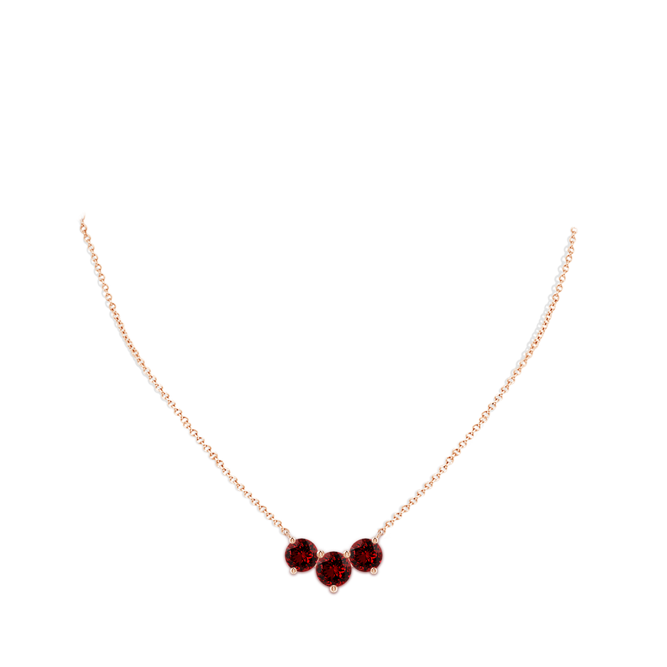 8mm Labgrown Lab-Grown Classic Trio Ruby Necklace in Rose Gold pen
