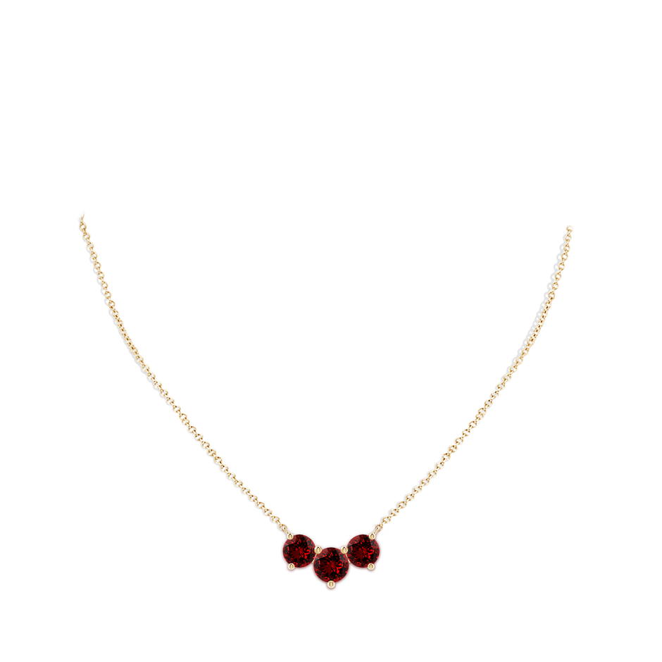 8mm Labgrown Lab-Grown Classic Trio Ruby Necklace in Yellow Gold pen