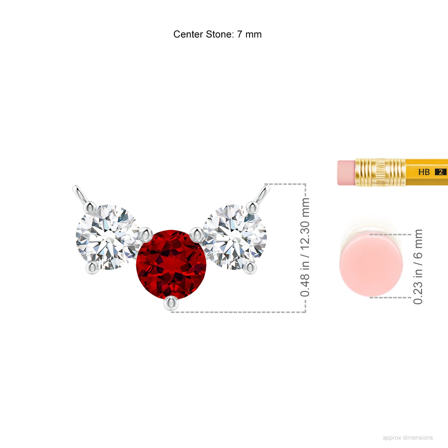 Premium - Lab-Grown Ruby / 3 CT / 14 KT White Gold