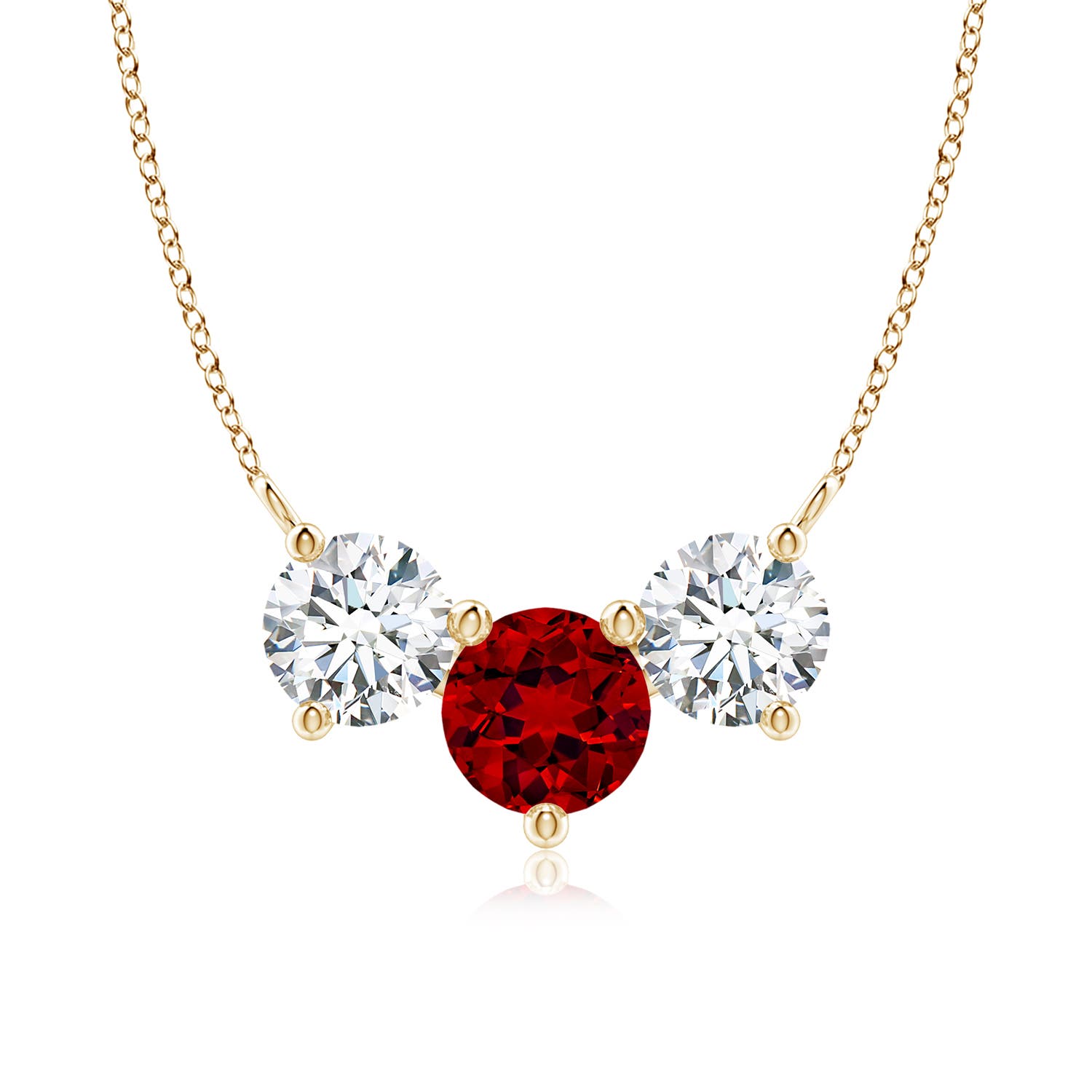 Premium - Lab-Grown Ruby / 3 CT / 14 KT Yellow Gold