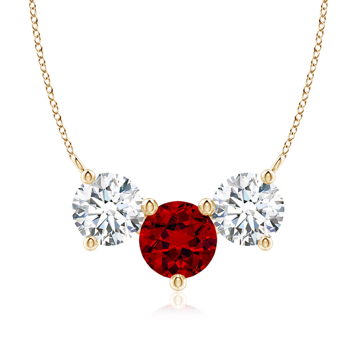 Premium - Lab-Grown Ruby / 4.6 CT / 14 KT Yellow Gold