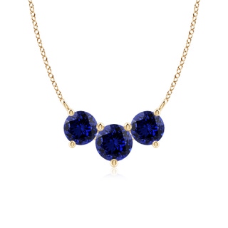 6mm Labgrown Lab-Grown Classic Trio Sapphire Necklace in 10K Yellow Gold