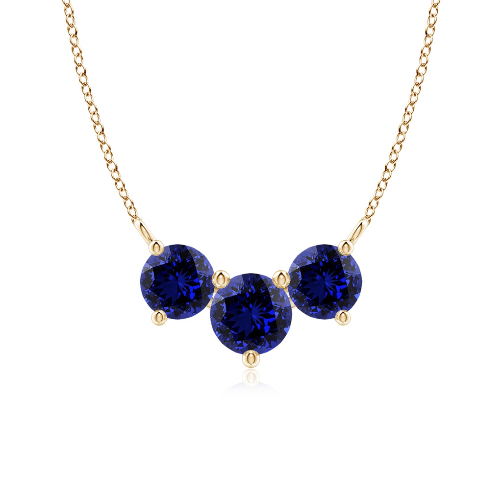 6mm Labgrown Lab-Grown Classic Trio Sapphire Necklace in Yellow Gold