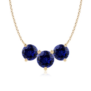 7mm Labgrown Lab-Grown Classic Trio Sapphire Necklace in 10K Yellow Gold
