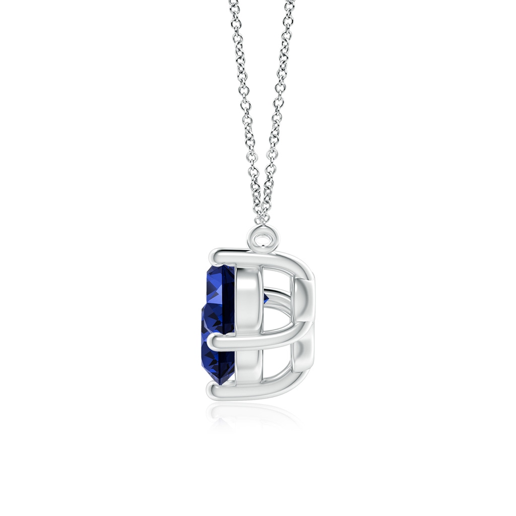 7mm Labgrown Lab-Grown Classic Trio Sapphire Necklace in White Gold Side 199