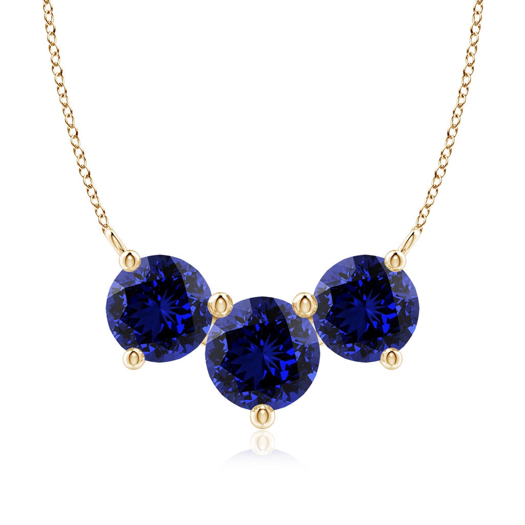 8mm Labgrown Lab-Grown Classic Trio Sapphire Necklace in 10K Yellow Gold