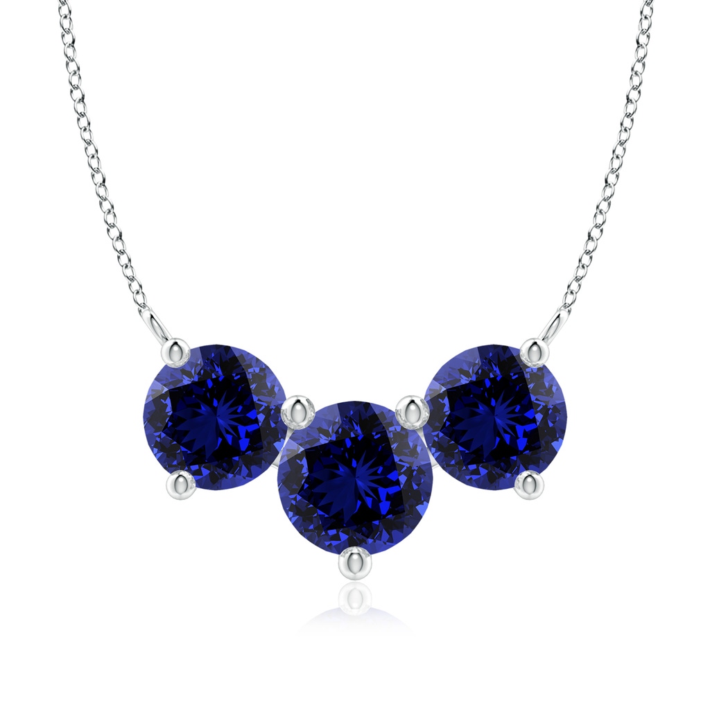 8mm Labgrown Lab-Grown Classic Trio Sapphire Necklace in P950 Platinum