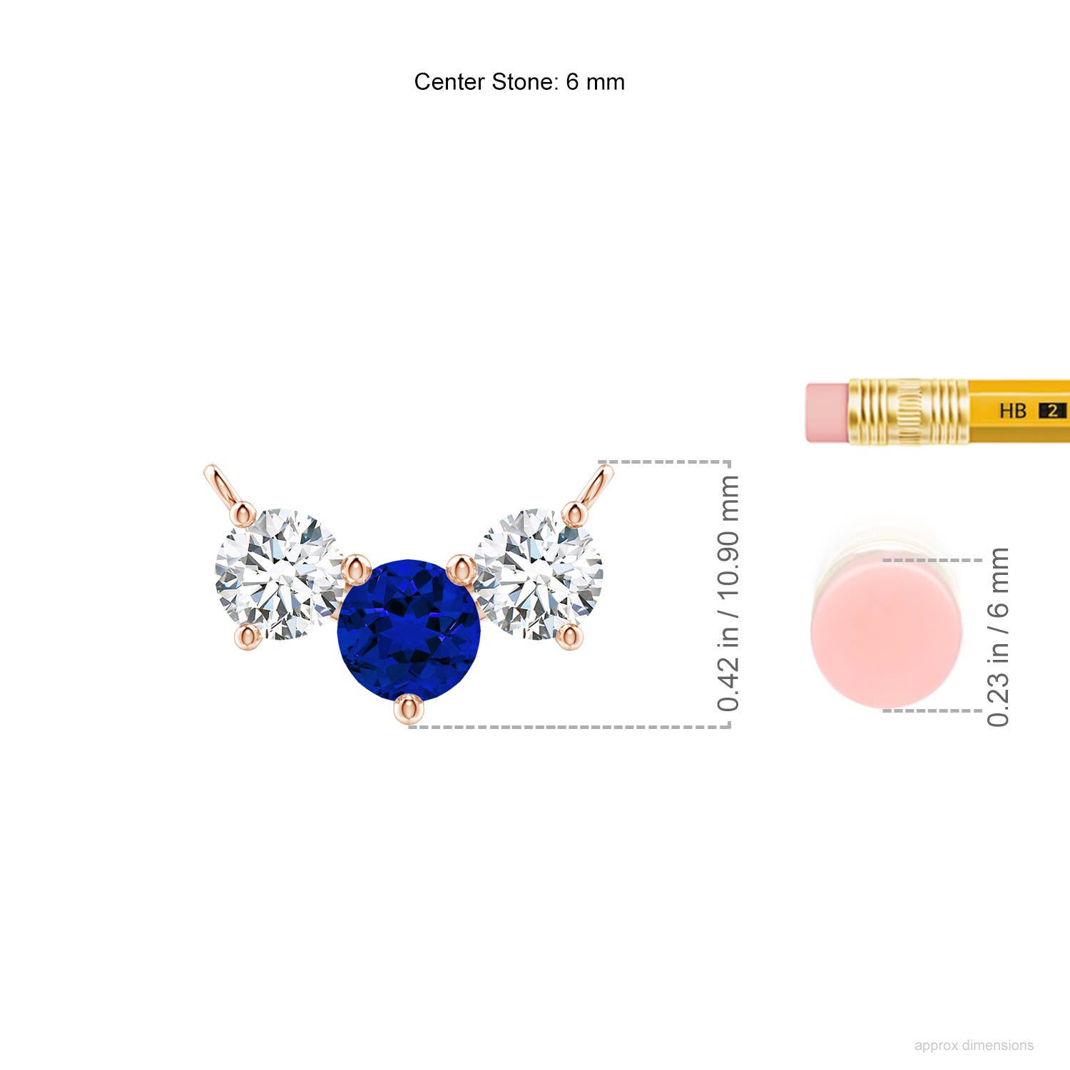 Premium - Lab-Grown Blue Sapphire / 1.94 CT / 14 KT Rose Gold