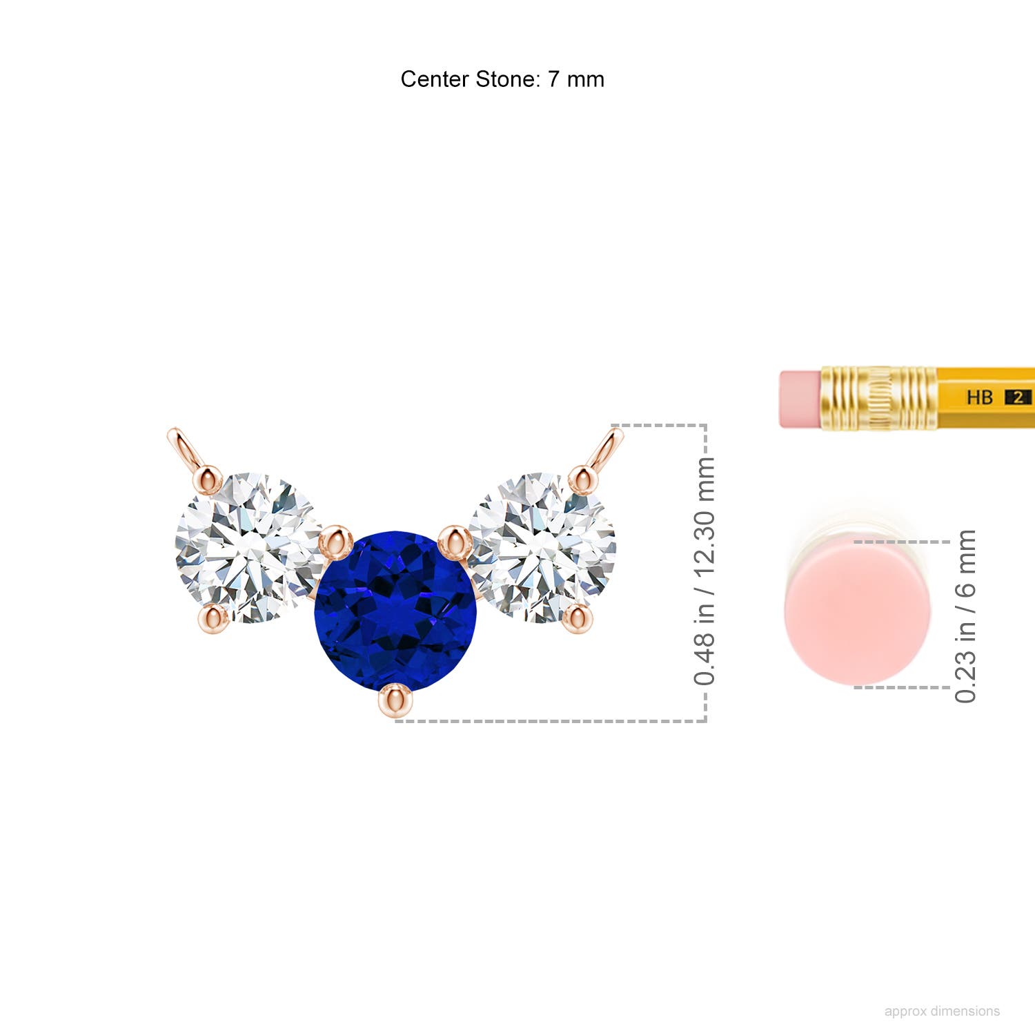 Premium - Lab-Grown Blue Sapphire / 3.2 CT / 14 KT Rose Gold