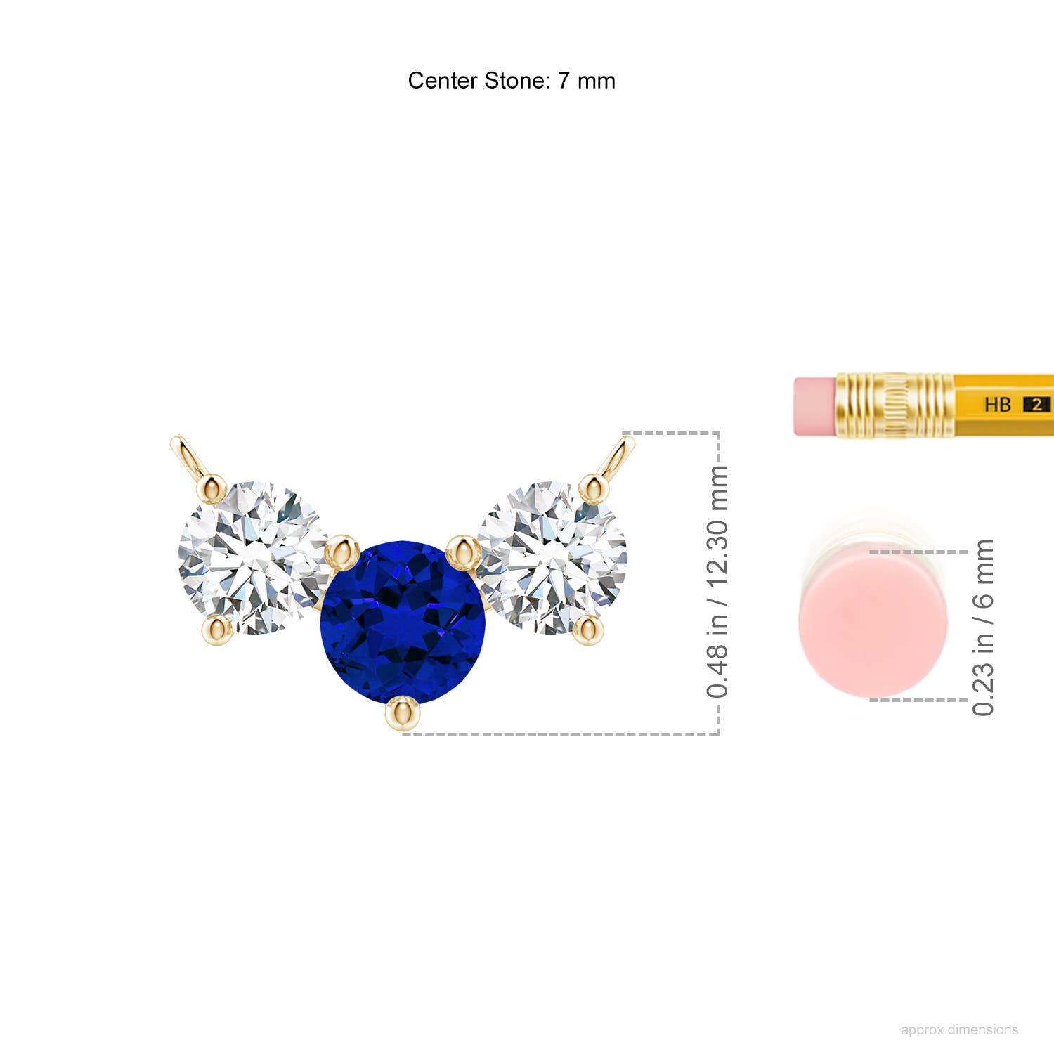 Premium - Lab-Grown Blue Sapphire / 3.2 CT / 14 KT Yellow Gold