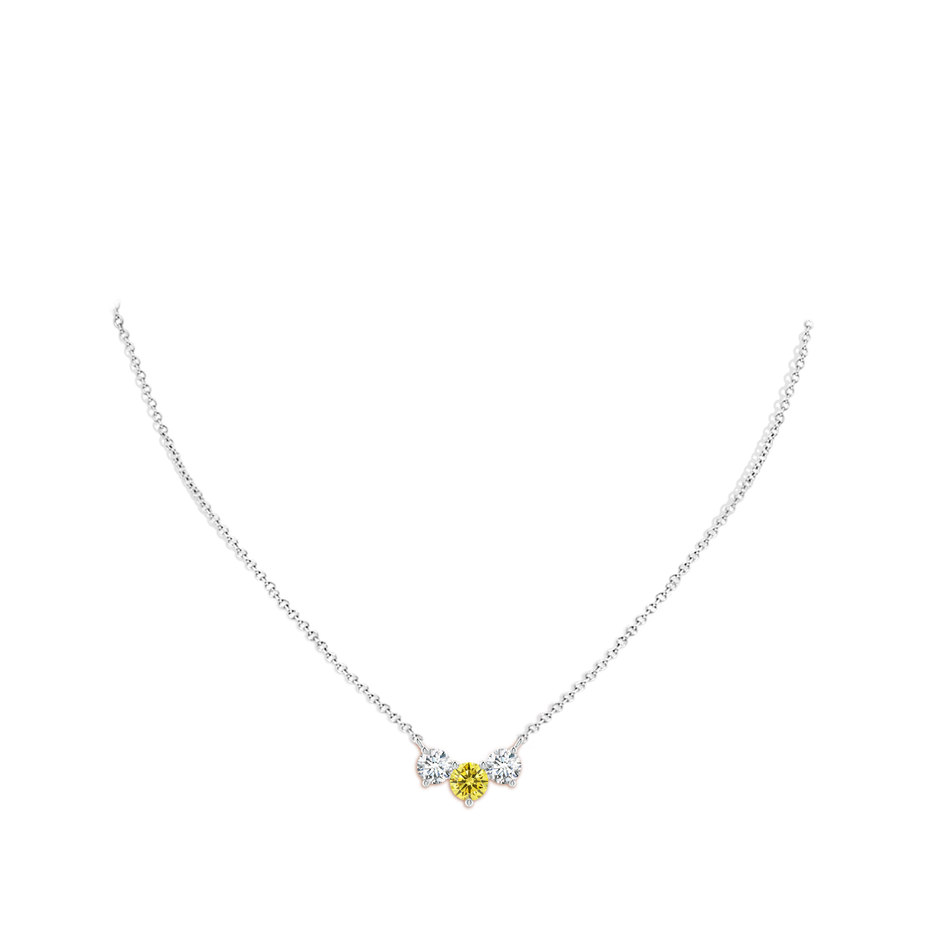 6mm Labgrown Classic Lab-Grown Fancy Intense Yellow and White Diamond Necklace in P950 Platinum pen