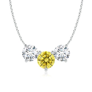 7mm Labgrown Classic Lab-Grown Fancy Intense Yellow and White Diamond Necklace in P950 Platinum