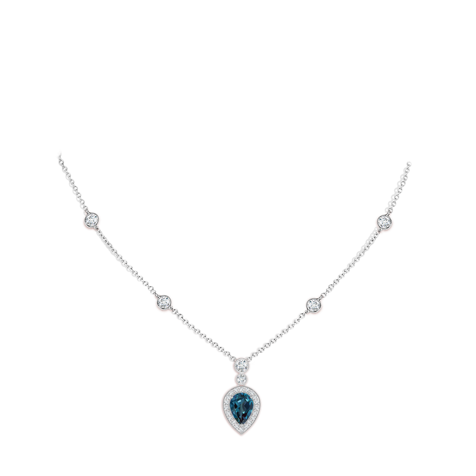 7x5mm Labgrown Inverted Pear Lab-Grown Alexandrite Necklace with Diamonds in P950 Platinum pen