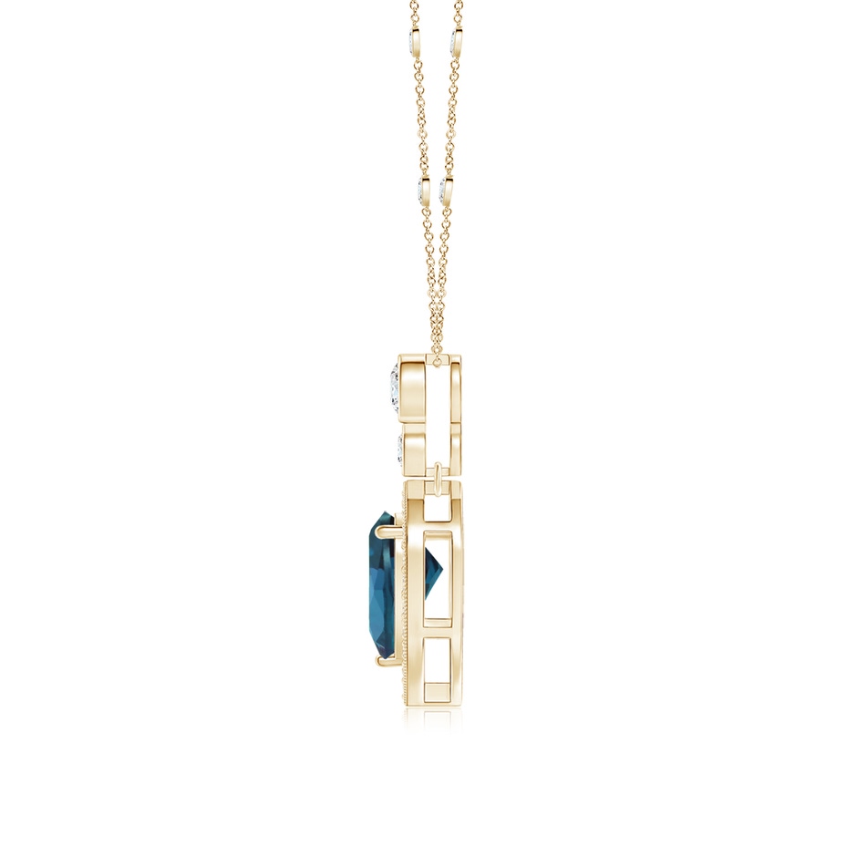 7x5mm Labgrown Inverted Pear Lab-Grown Alexandrite Necklace with Diamonds in Yellow Gold side 199