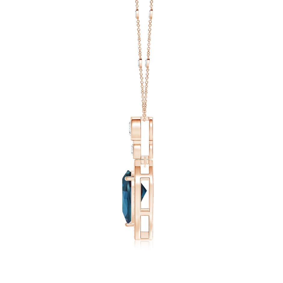 8x5mm Labgrown Inverted Pear Lab-Grown Alexandrite Necklace with Diamonds in Rose Gold side 199