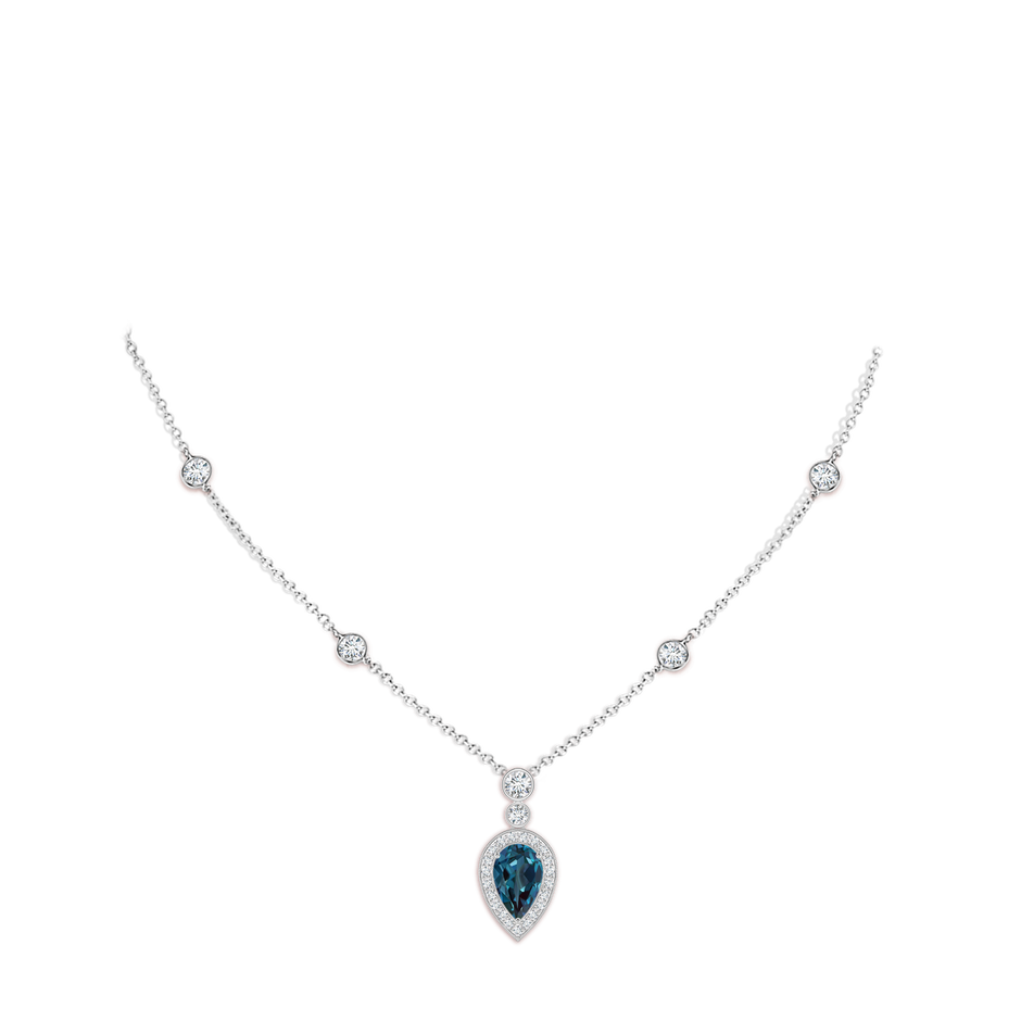 8x5mm Labgrown Inverted Pear Lab-Grown Alexandrite Necklace with Diamonds in White Gold pen