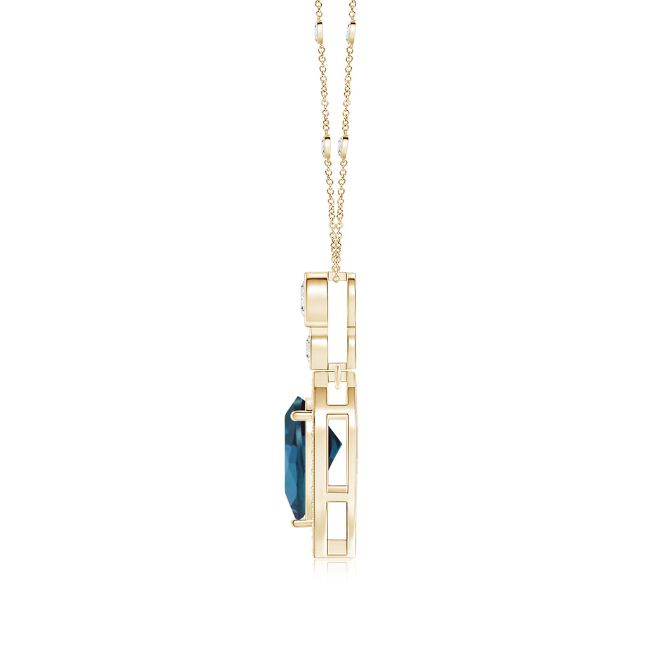 8x5mm Labgrown Inverted Pear Lab-Grown Alexandrite Necklace with Diamonds in Yellow Gold side 199