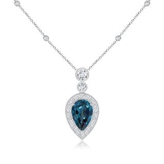 9x6mm Labgrown Inverted Pear Lab-Grown Alexandrite Necklace with Diamonds in P950 Platinum