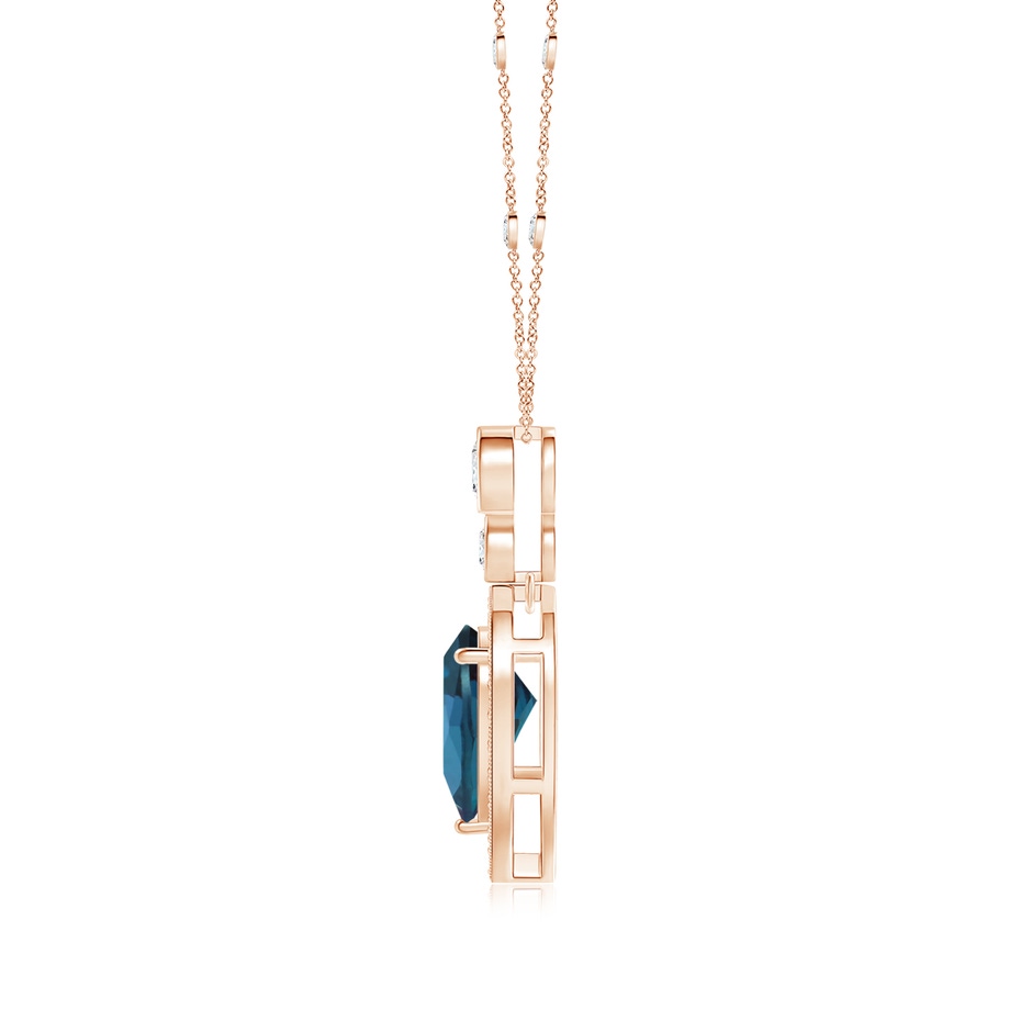 9x6mm Labgrown Inverted Pear Lab-Grown Alexandrite Necklace with Diamonds in Rose Gold side 199