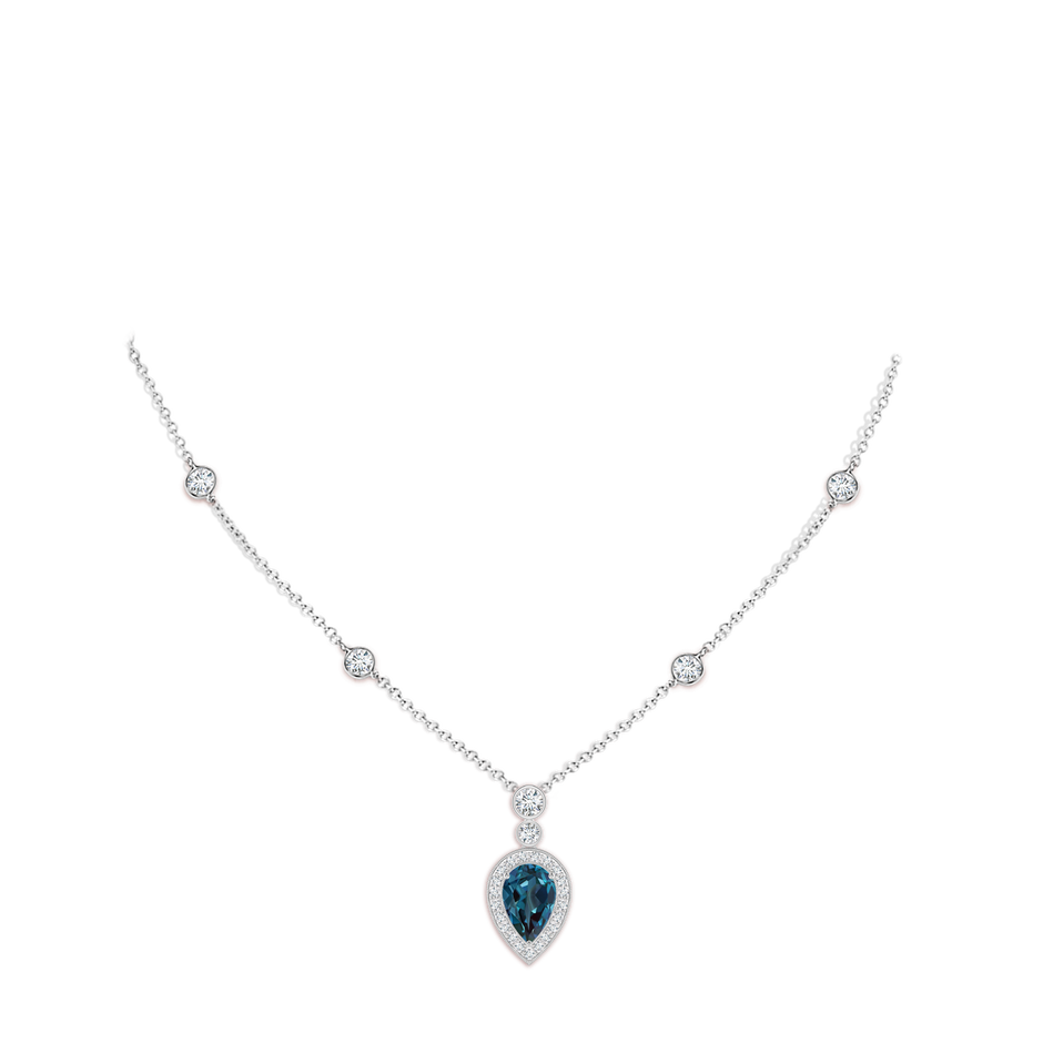 9x6mm Labgrown Inverted Pear Lab-Grown Alexandrite Necklace with Diamonds in White Gold pen