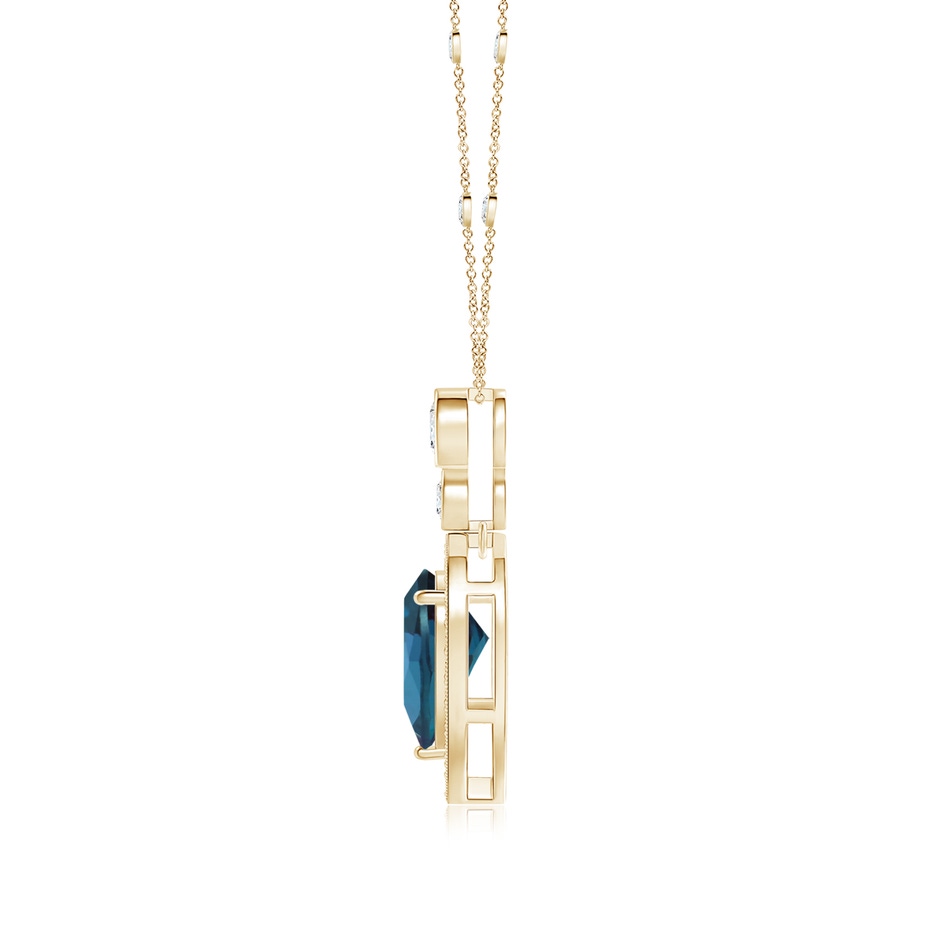 9x6mm Labgrown Inverted Pear Lab-Grown Alexandrite Necklace with Diamonds in Yellow Gold side 199