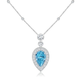 11x7mm Labgrown Inverted Pear Lab-Grown Fancy Intense Blue Diamond Necklace in P950 Platinum