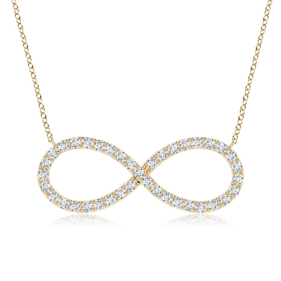 1.8mm FGVS Lab-Grown Diamond Infinity Pendant Necklace in 18K Yellow Gold 