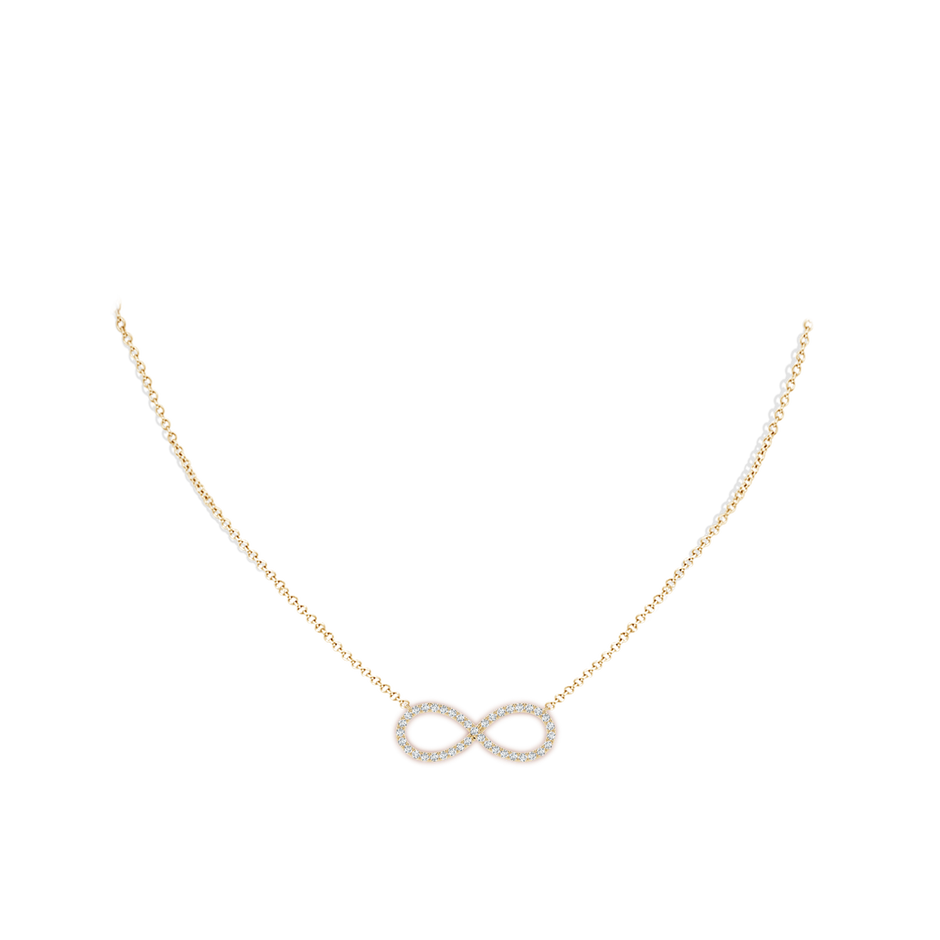 1.8mm FGVS Lab-Grown Diamond Infinity Pendant Necklace in 18K Yellow Gold pen