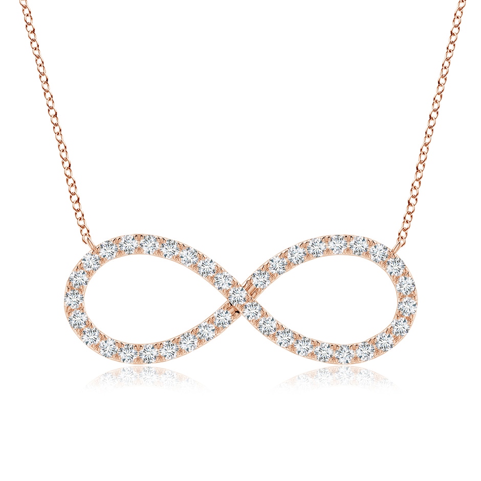 1.8mm FGVS Lab-Grown Diamond Infinity Pendant Necklace in Rose Gold 