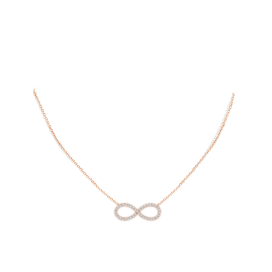 1.8mm FGVS Lab-Grown Diamond Infinity Pendant Necklace in Rose Gold pen