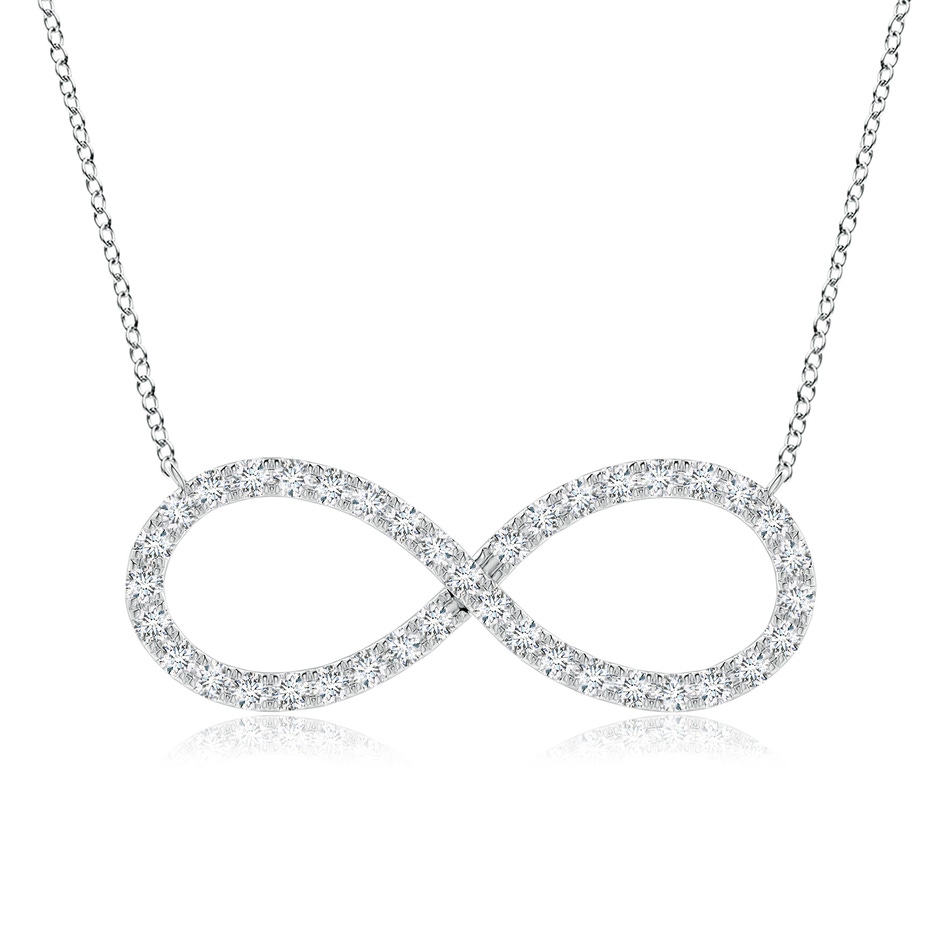 1.8mm FGVS Lab-Grown Diamond Infinity Pendant Necklace in White Gold 