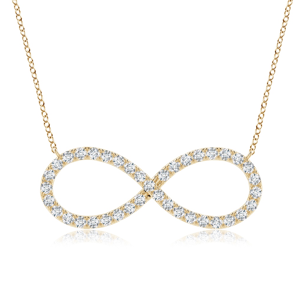 1.8mm FGVS Lab-Grown Diamond Infinity Pendant Necklace in Yellow Gold