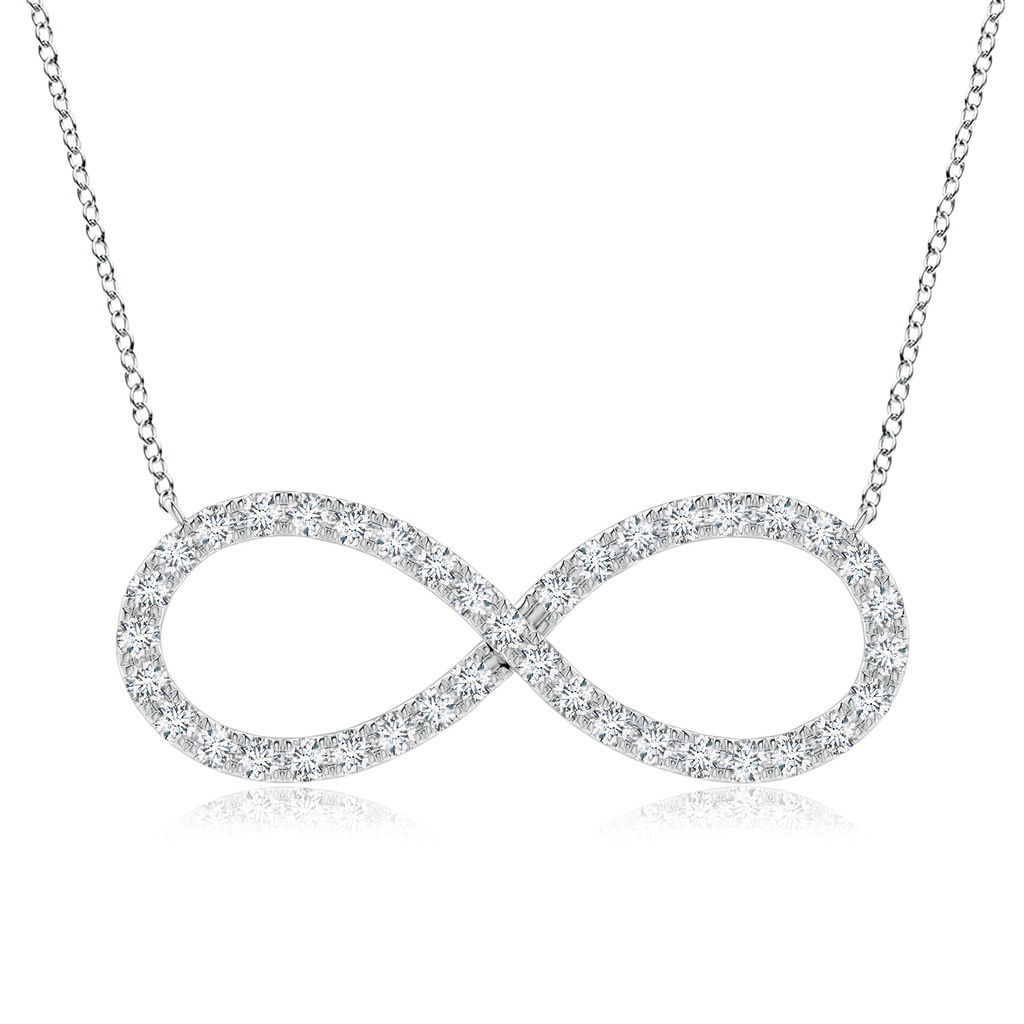 2.1mm FGVS Lab-Grown Diamond Infinity Pendant Necklace in 18K White Gold