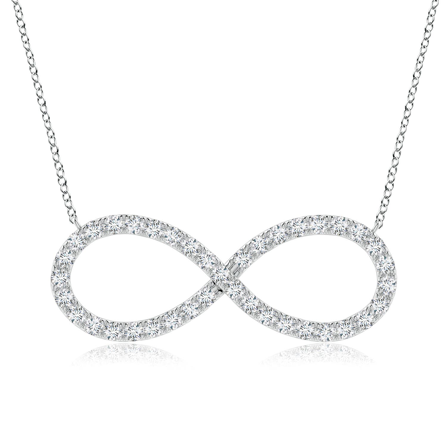 2.1mm FGVS Lab-Grown Diamond Infinity Pendant Necklace in P950 Platinum