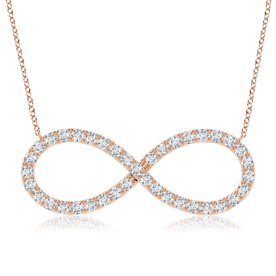 2.3mm FGVS Lab-Grown Diamond Infinity Pendant Necklace in 18K Rose Gold 
