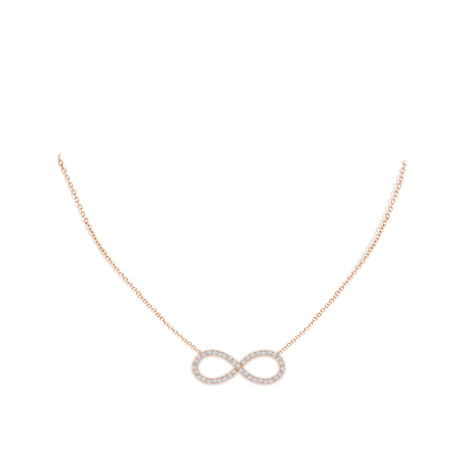 2.3mm FGVS Lab-Grown Diamond Infinity Pendant Necklace in 18K Rose Gold pen