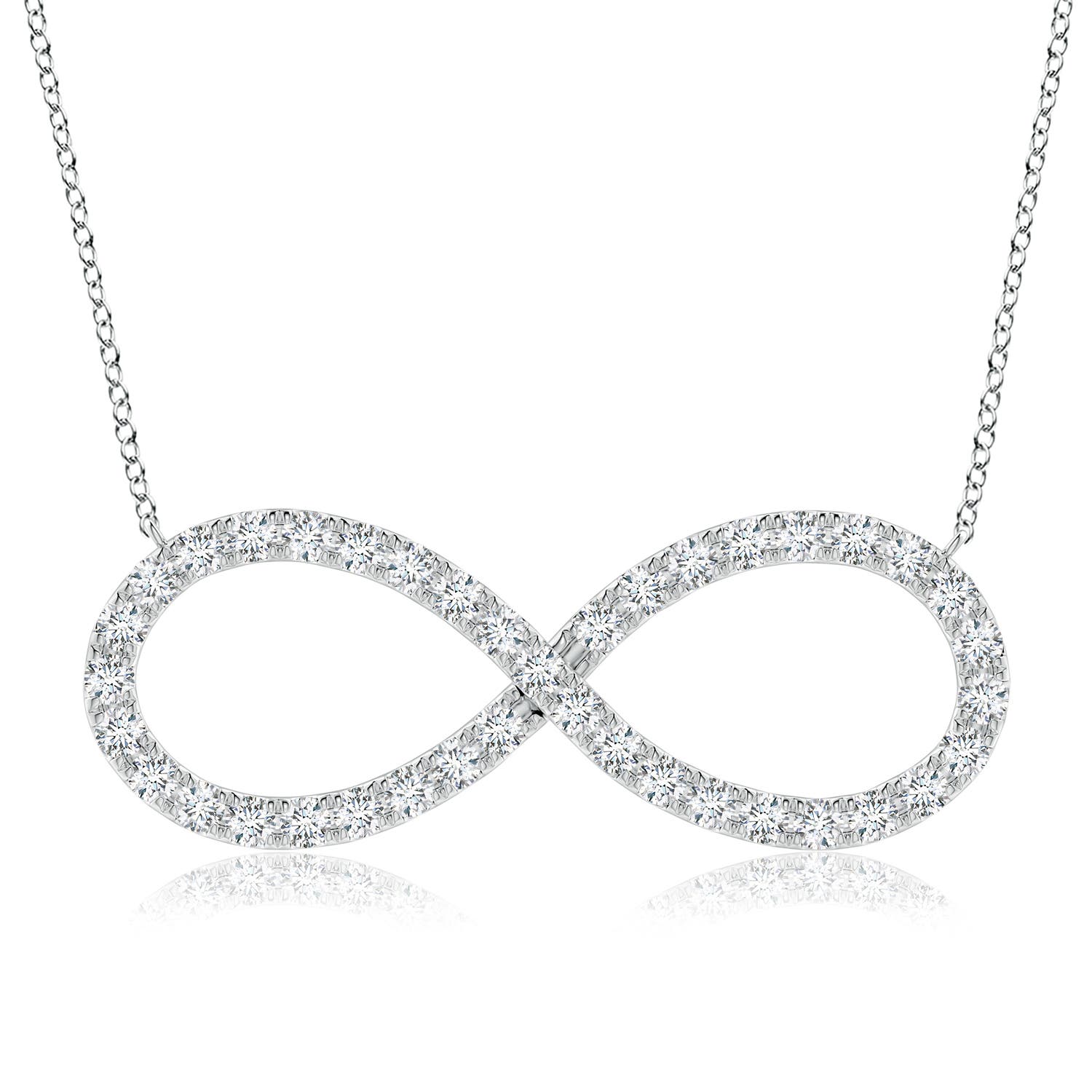 2.3mm FGVS Lab-Grown Diamond Infinity Pendant Necklace in 18CT White Gold