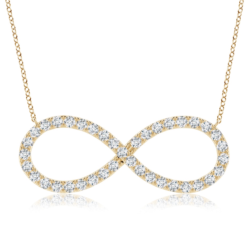 2.3mm FGVS Lab-Grown Diamond Infinity Pendant Necklace in 18K Yellow Gold 