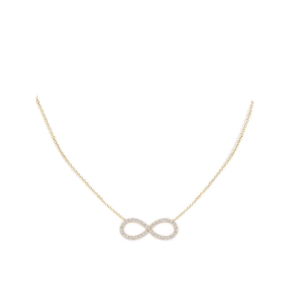 2.3mm FGVS Lab-Grown Diamond Infinity Pendant Necklace in 18K Yellow Gold pen