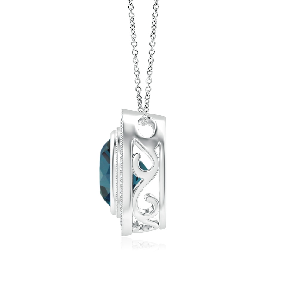8mm Labgrown Bezel-Set Lab-Grown Alexandrite Pendant with Diamond Halo in White Gold side 199