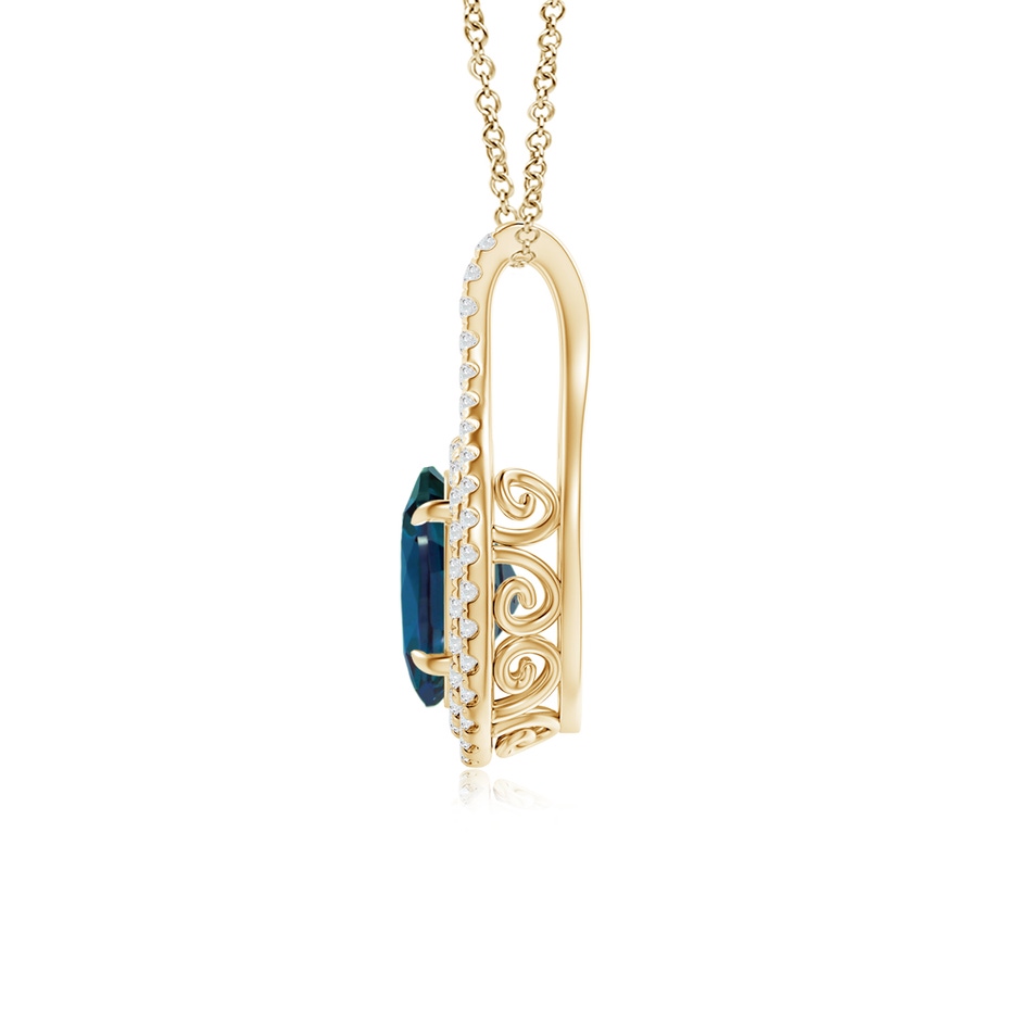 8x6mm Labgrown Oval Lab-Grown Alexandrite Double Halo Loop Pendant in Yellow Gold side 199